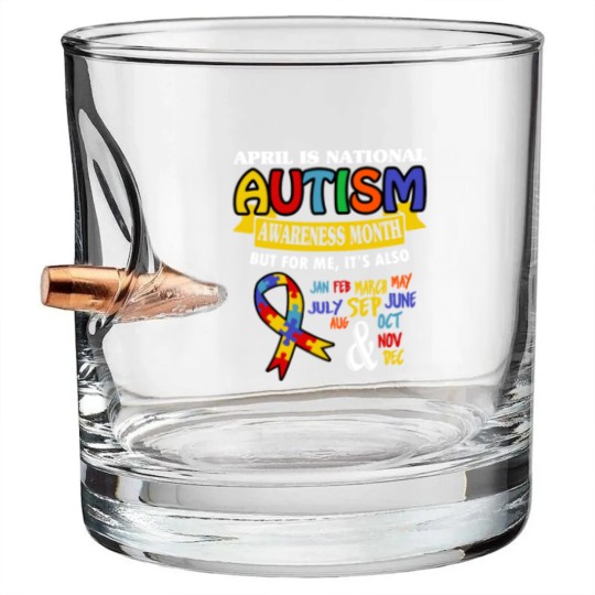 Discover Autism Awareness Bullet Whiskey Glasses