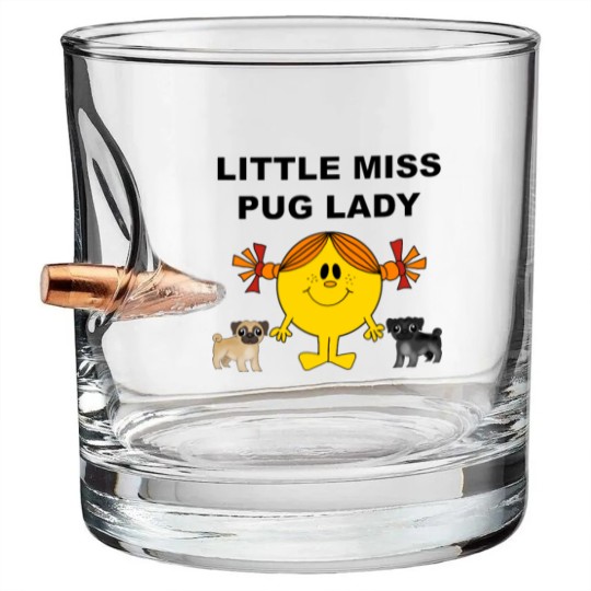 Discover Little Miss Pug Lady Cute Design Bullet Whiskey Glasses