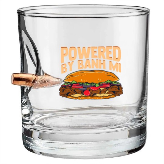 Discover Powered By Banh Mi Funny Vietnamese Food Gift Bullet Whiskey Glasses
