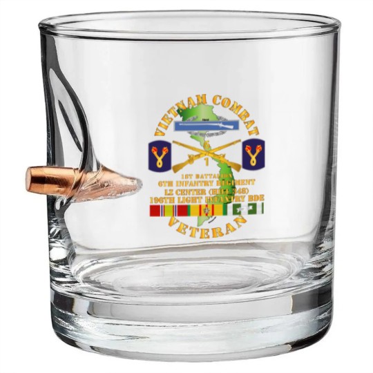 Discover 1st Bn 6th Inf LZ Center w 196th LIB Bullet Whiskey Glasses
