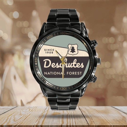 Discover deschutes national forest 1 Calendar Steel Band Watch