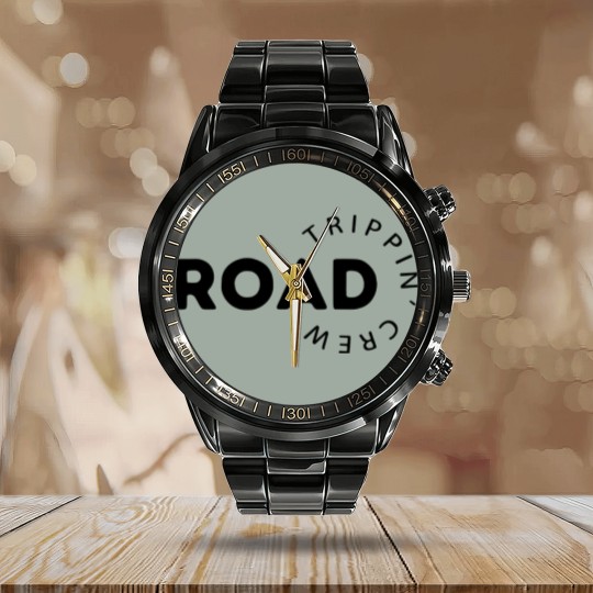 Discover Road Trippin Crew Calendar Steel Band Watch, Family Vacation Calendar Steel Band Watch, Vacation Calendar Steel Band Watch