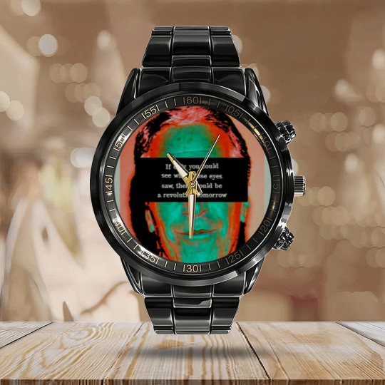 Discover Jeffrey Epstein Cover-up Protest Calendar Steel Band Watch