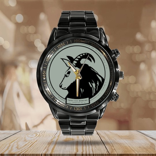 Discover The Pope Lick Monster Goat Man Calendar Steel Band Watch