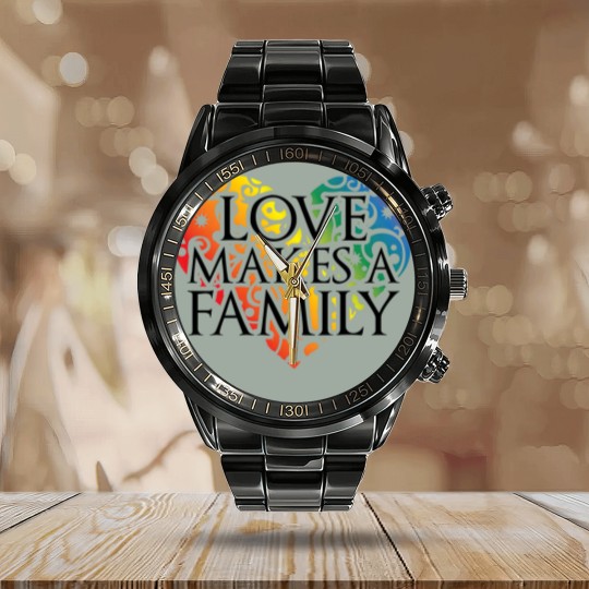 Discover LOVE Makes A Family Calendar Steel Band Watch