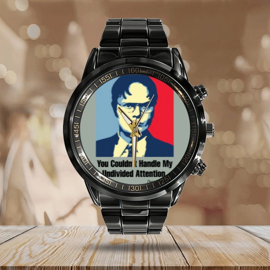 Discover Undivided Attention - Dw Schrute - Calendar Steel Band Watch