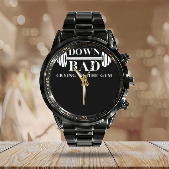 Discover Down Bad Calendar Steel Band Watch Crying At the Gym Calendar Steel Band Watch