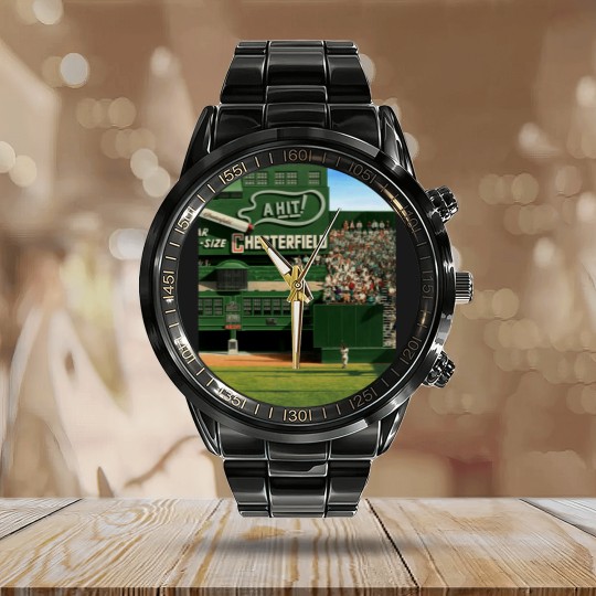 Discover Baseball Art - Colorized ‘The Catch’ by Willie Mays Calendar Steel Band Watch