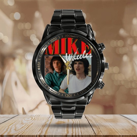 Discover Mike Wheeler Stranger Things Vintage Bootleg Calendar Steel Band Watch