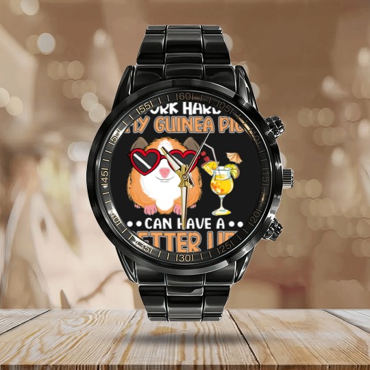 Discover GP Guinea Pig Funny Guinea Pig Guinea Pig Calendar Steel Band Watch