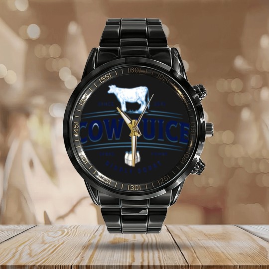 Discover Diddly Squat Farm Cow Juice Diddly Squat Calendar Steel Band Watch
