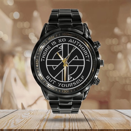 Discover Crass - There Is No  Authority But Yourself Calendar Steel Band Watch