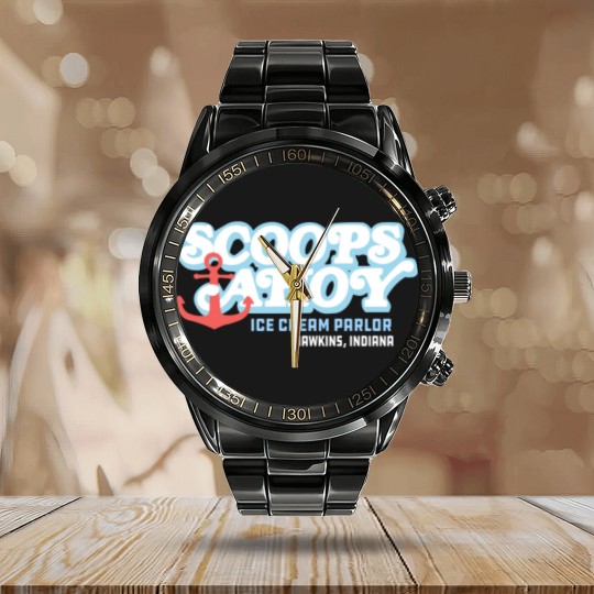 Discover Scoops ahoy ice cream Calendar Steel Band Watch