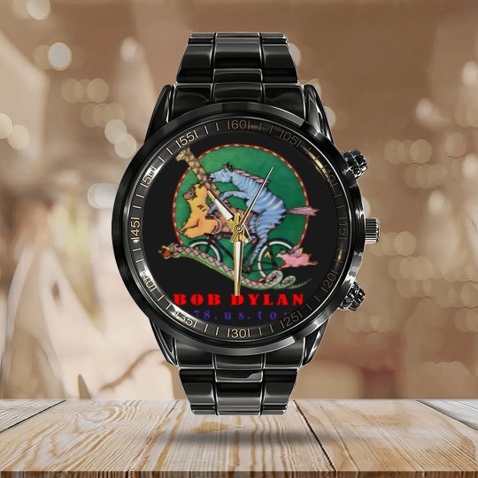Discover Vintage 1988 Bob Dylan Calendar Steel Band Watch Classic Calendar Steel Band Watch