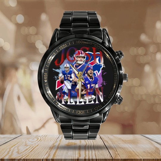 Discover Josh Allen Calendar Steel Band Watch, Vintage 90s Josh Allen Style Calendar Steel Band Watch, Josh Allen Calendar Steel Band Watch