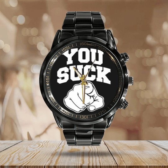 Discover you suck Calendar Steel Band Watch