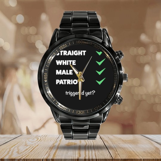 Discover Anti Woke - Funny Conservative Calendar Steel Band Watch