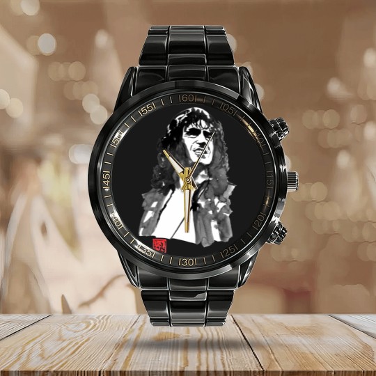 Discover Bon Scott bon scott Calendar Steel Band Watch