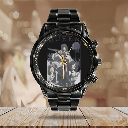 Discover Queen Freddie Mercury Brian May Band Vintage Calendar Steel Band Watch
