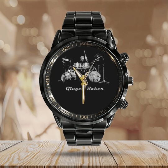 Discover Ginger Baker gift for drummer Calendar Steel Band Watch