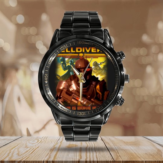 Discover Helldivers Vintage 90s Calendar Steel Band Watch, Helldivers 2 Calendar Steel Band Watch, Helldivers Vintage Calendar Steel Band Watch