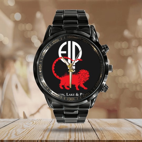 Discover Emerson Lake  Palmer band Tri-blend Calendar Steel Band Watch