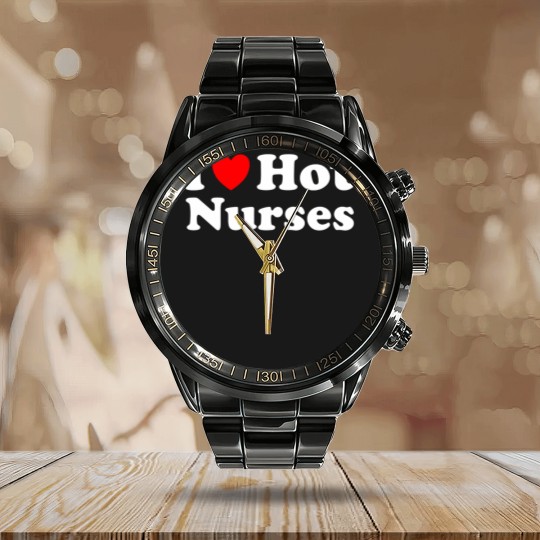 Discover I Heart Hot Nurses I Love Hot Nurses Calendar Steel Band Watch