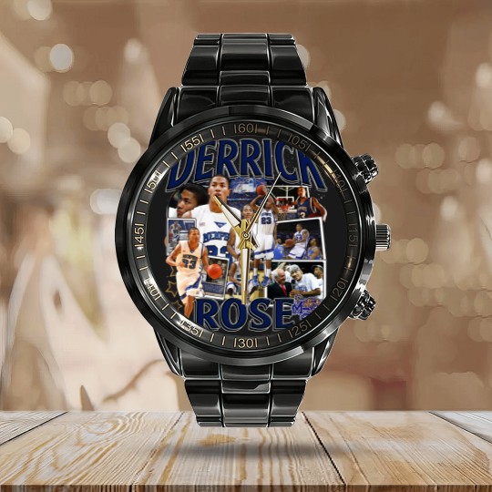 Discover Derrick Rose Calendar Steel Band Watch - Derrick Rose - Retro American Basketball Calendar Steel Band Watch