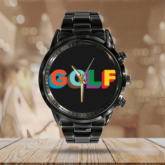 Discover Golf Logo Tyler The Creator Calendar Steel Band Watch