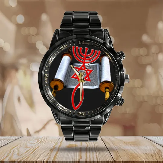 Discover Torah Messianic Seal Calendar Steel Band Watch