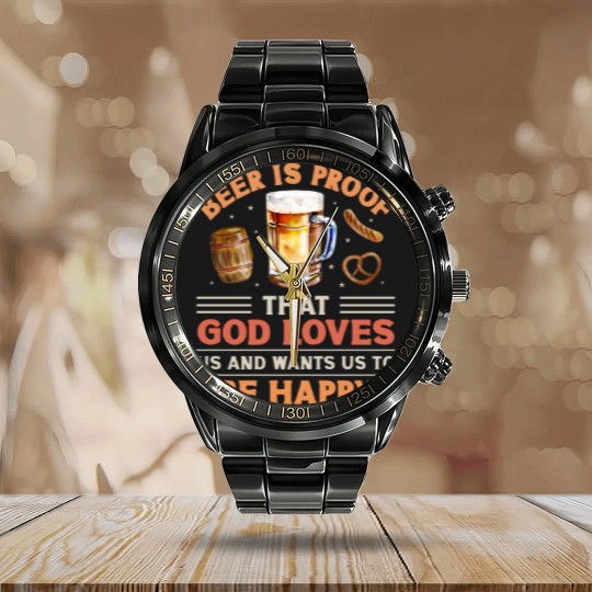 Discover Beer - Beer - Calendar Steel Band Watch