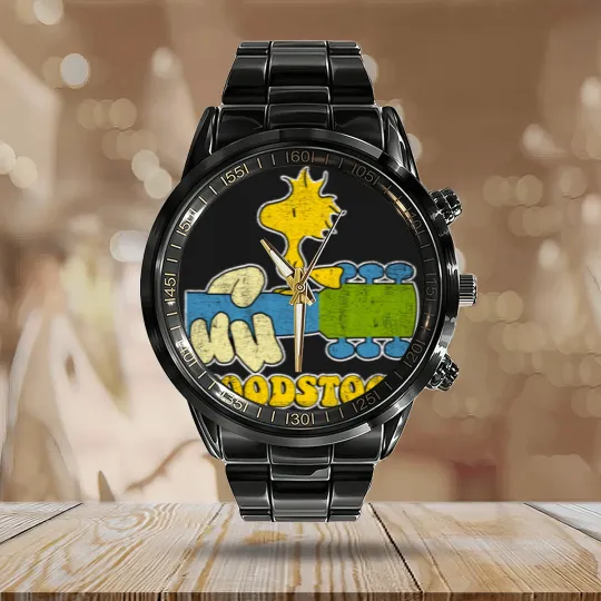 Discover Woodstock, distressed - Woodstock - Calendar Steel Band Watch