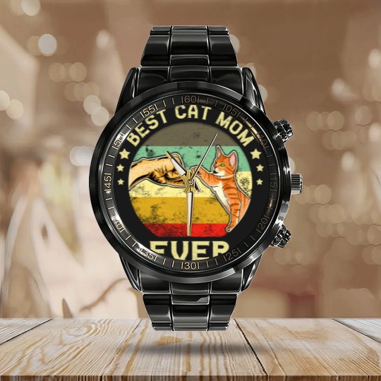 Discover BEST CAT MOM EVER - Best Cat Mom Ever - Calendar Steel Band Watch