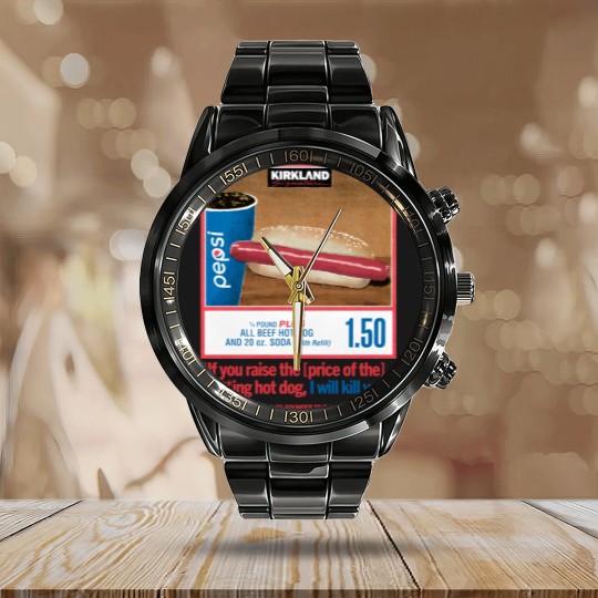 Discover Costco Hot Dog & Soda Combo Calendar Steel Band Watch