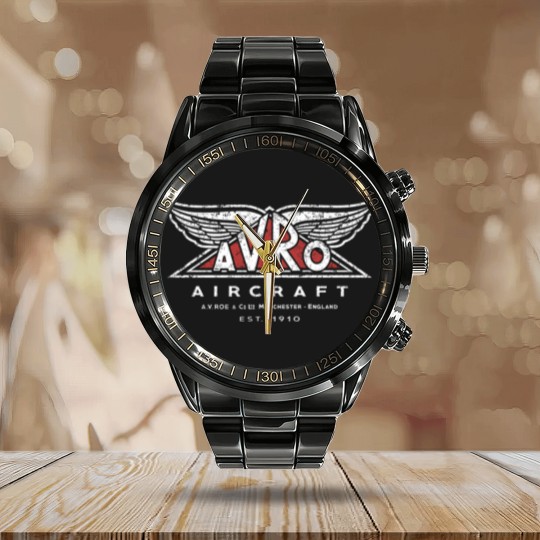 Discover Avro Logo Calendar Steel Band Watch