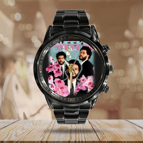 Discover Weeknd Vintage Style Rap Calendar Steel Band Watch