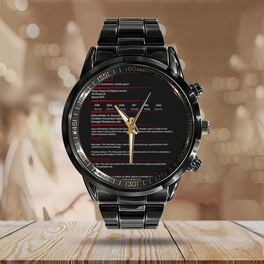 Discover Dungeons & Dragons Dad Calendar Steel Band Watch
