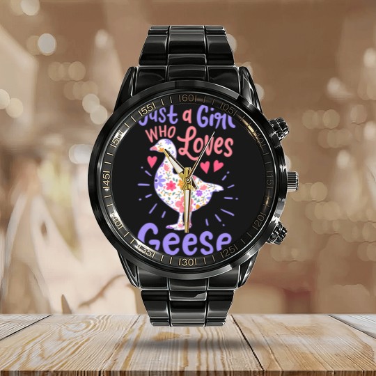 Discover Geese Goose Geese Lover - Geese - Calendar Steel Band Watch