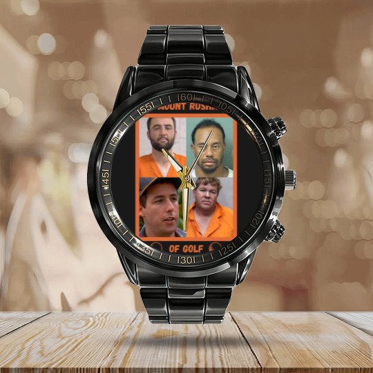 Discover Mount Rushmore of Golf Calendar Steel Band Watch, Funny Golf Calendar Steel Band Watch, Tiger Calendar Steel Band Watch, Free Scottie
