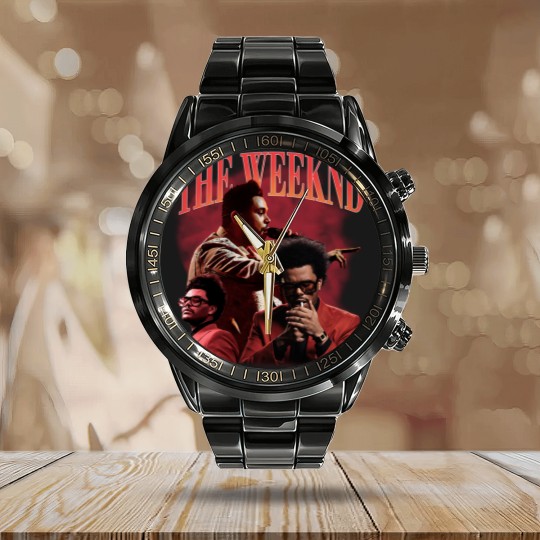 Discover Weeknd Vintage Merch Calendar Steel Band Watch