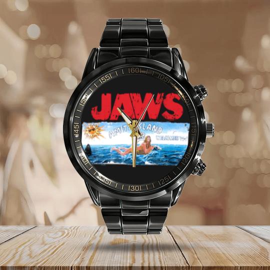Discover Jaws Amity Island Movie Calendar Steel Band Watch