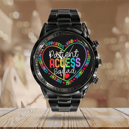 Discover Patient Access Squad Specialist Rainbow Appreciation Calendar Steel Band Watch