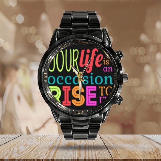 Discover Your life is an occasion, rise to it Calendar Steel Band Watch