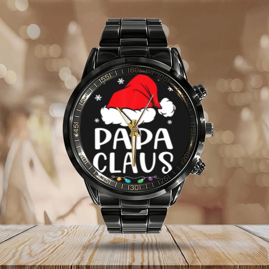 Discover Papa Claus Family Matching Papa Claus Pajama Calendar Steel Band Watch