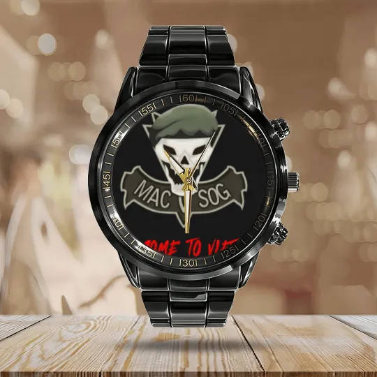 Discover macv sog welcome to vietnam Calendar Steel Band Watch