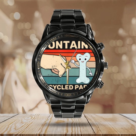 Discover Contains Recycled Parts Bone Marrow Transplant Recipient Calendar Steel Band Watch