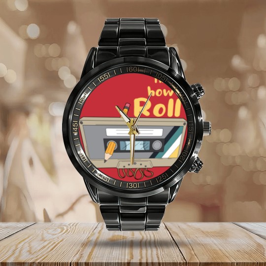 Discover Cassette Tape Classic 80s 90s - Cassette Tape - Calendar Steel Band Watch
