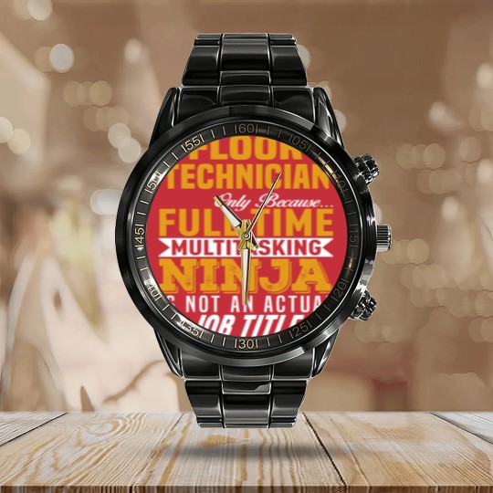 Discover Floor Technician Calendar Steel Band Watch