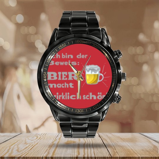 Discover Beer Quote Funny Funny brewery Calendar Steel Band Watch