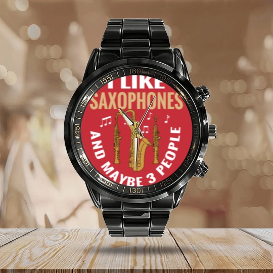Discover Jazz Music Instrument Saxophone Boys Saxophonist Calendar Steel Band Watch